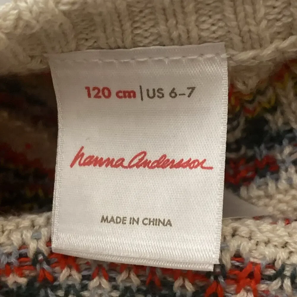 Hanna Andersson Size 120 /US 6-7 Christmas Gnome Sweater Dress